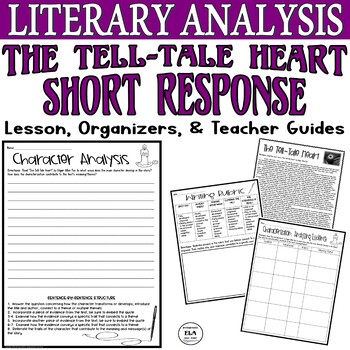 Preview of The Tell Tale Heart Literary Analysis Writing Rubric Character Short Story PDF