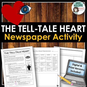 Preview of The Tell-Tale Heart Newspaper Project - Digital and Print Versions Included