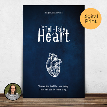 Preview of The Tell-Tale Heart Poster Edgar Allan Poe Classroom Library Decoration