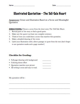 Preview of The Tell - Tale Heart Short Story Study / Mini Unit / Distance Learning