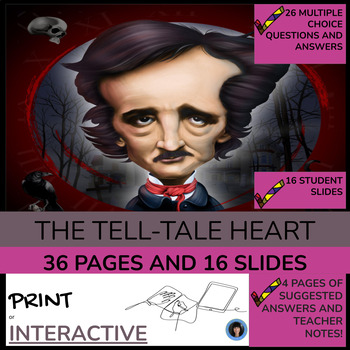 Preview of Short stories with comprehension questions, Tell-Tale Heart, ELA activities