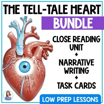 Preview of The Tell-Tale Heart by Edgar Allan Poe - Short Story Unit - Reading Task Cards