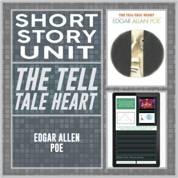 Preview of The Tell Tale Heart by Edgar Allen Poe Digital Short Story Unit/No Prep Needed!