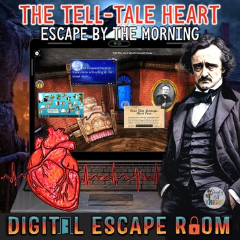 Preview of The Tell-Tale Heart, Edgar Allan Poe, Digital Escape Room, Escape By The Morning