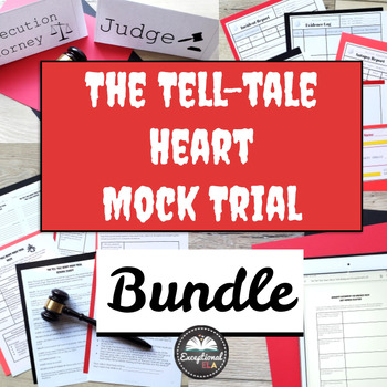 Preview of The Tell-tale Heart Mock Trial Bundle - Poe - Real life Skills - Script & More
