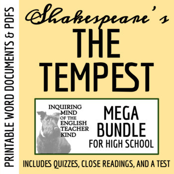 Preview of The Tempest Bundle of Quizzes, Close Readings, and a Test (Printable)