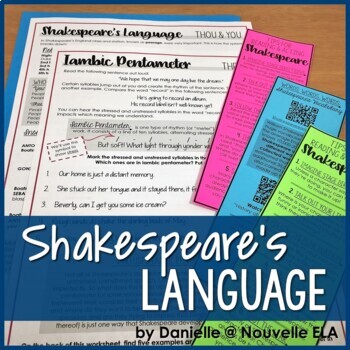 Preview of Shakespeare's Language and Iambic Pentameter Activities for any Shakespeare Unit