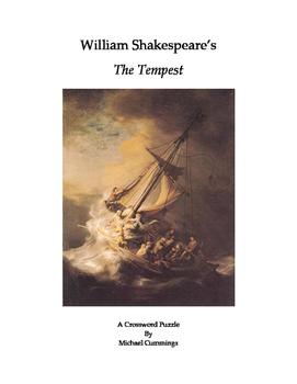The Tempest Crossword Puzzle by Michael Cummings TpT