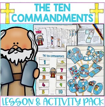 Preview of The Ten Commandments Bible Lesson Activities Craft Mini Book Sunday School
