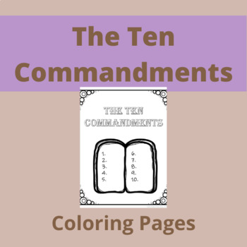 The Ten Commandments Coloring Book Religion Bible PreK K 1st 2nd 3rd ...