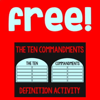 Preview of Free! The Ten Commandments Cut/Paste Definition Activity