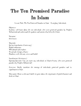 Preview of The Ten Promised Paradise in Islam