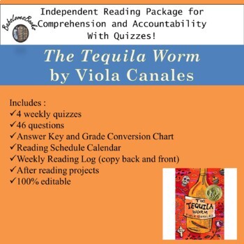 Preview of The Tequila Worm Independent Reading Package with Quizzes!