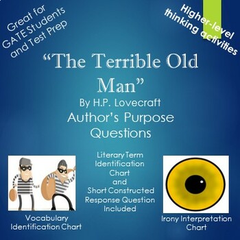 Preview of The Terrible Old Man by H.P. Lovecraft Author's Purpose Questions and Activities