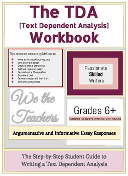 Preview of The Text Dependent Analysis (TDA) Workbook