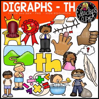 Preview of Digraph~TH Clip Art Bundle {Educlips Clipart}