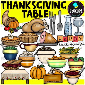 Preview of The Thanksgiving Table Clip Art Set {Educlips Clipart}