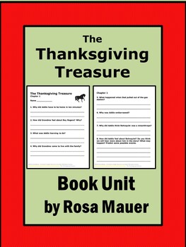 Preview of The Thanksgiving Treasure Chapter Reading Comprehension Questions