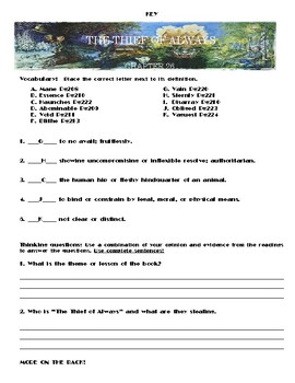 The Thief of Always by Clive Barker Chapter 26 Worksheets/Assessment