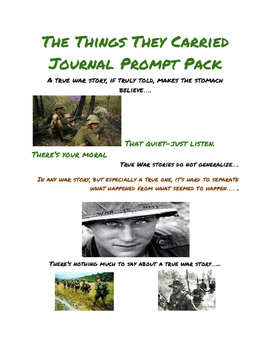 Preview of The Things They Carried Journal Prompt Pack I