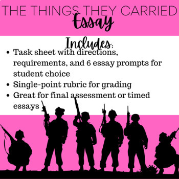 Preview of The Things They Carried by Tim O'Brien Essay Prompts | Final Assessment | Test