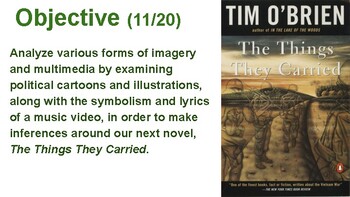 Preview of The Things They Carried by Tim O'Brien – Introduction Lesson – Predictions