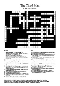 The Third Man Review Crossword Puzzle by M Walsh TPT