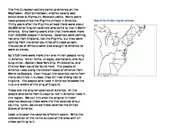 Preview of The Thirteen Colonies Mini-Book