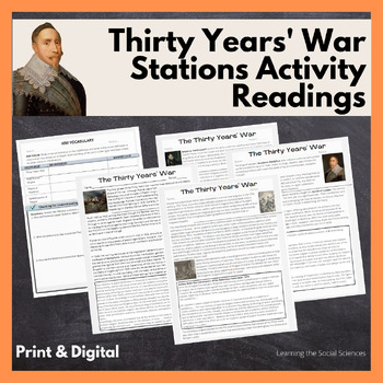 Preview of Thirty Years War Station Reading Activity with Primary Documents Print & Digital
