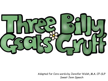 Preview of The Three Billy Goats Gruff Core Word Story