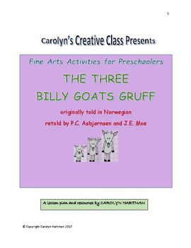 Preview of The Three Billy Goats Gruff:  Fine Arts Activities for Preschoolers