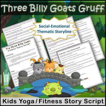 Preview of The Three Billy Goats Gruff Kids Yoga and Fitness Fairy Tale Story Script