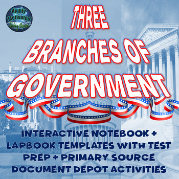 Preview of The Three Branches of Government Interactive Notebook Activities Bundle