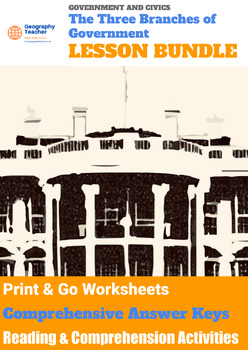 Preview of The Three Branches of US Government (12-LESSON GOVERNMENT & CIVICS BUNDLE)