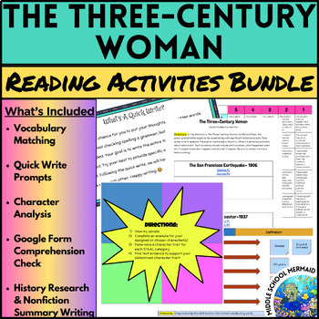 Preview of The Three-Century Woman by Richard Peck Reading Activities Bundle