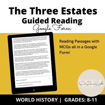 Preview of The Three Estates Guided/Close Reading Google Form