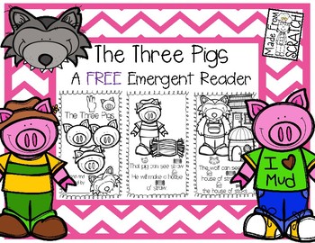 Preview of The Three Little Pigs - A FREE Book for Beginning/Emergent Readers