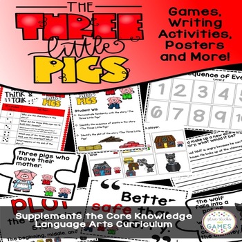 Preview of The Three Little Pigs Activities: Sequencing, Plot, Worksheets (CKLA)
