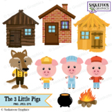 The Three Little Pigs Clip Art - Story Book Nursery Rhymes