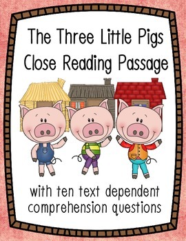 Preview of Reading Comprehension: The Three Little Pigs
