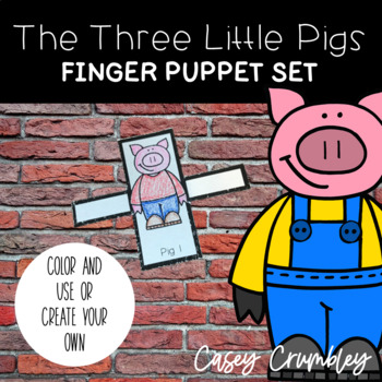 Preview of The Three Little Pigs Fairy Tale Finger Puppet Retelling Set