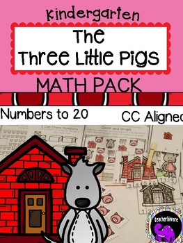 Preview of The Three Little Pigs Math Activity Pack For Kindergarten