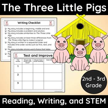 Preview of The Three Little Pigs Reading, Writing, and STEM Talented and Gifted Unit