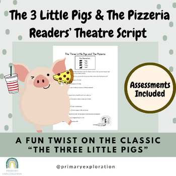 Preview of The Three Little Pigs and The Pizzeria Readers' Theatre Scripts and Assessments