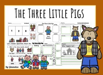 Preview of The Three Little Pigs for Google Slides, Google Classroom, and Distant Learing