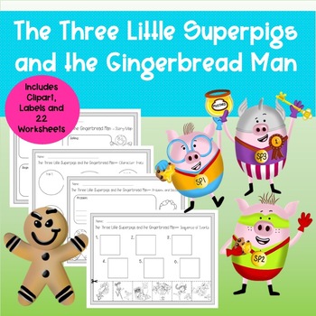 Preview of The Three Little Superpigs and the Gingerbread Man Book Companion