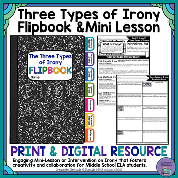 Preview of Irony Mini Lesson & Flipbook: Print and Digital Activities