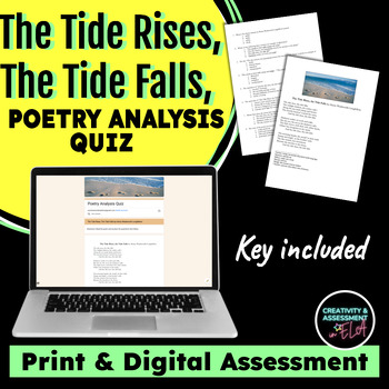 Preview of The Tide Rises, The Tide Falls by Longfellow | Poetry Analysis Assessment Quiz