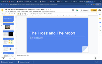 Preview of The Tides and The Moon Presentation and Guided Notes