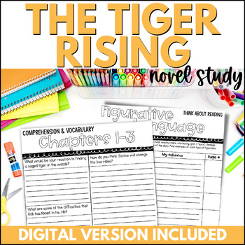 Preview of The Tiger Rising Novel Study - Chapter Questions & Book Comprehension Activities